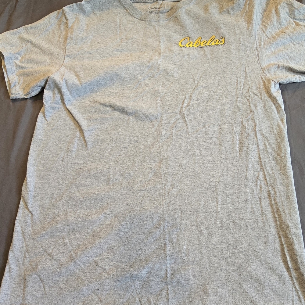 Cabela's Light Gray T-Shirt with Yellow Logo